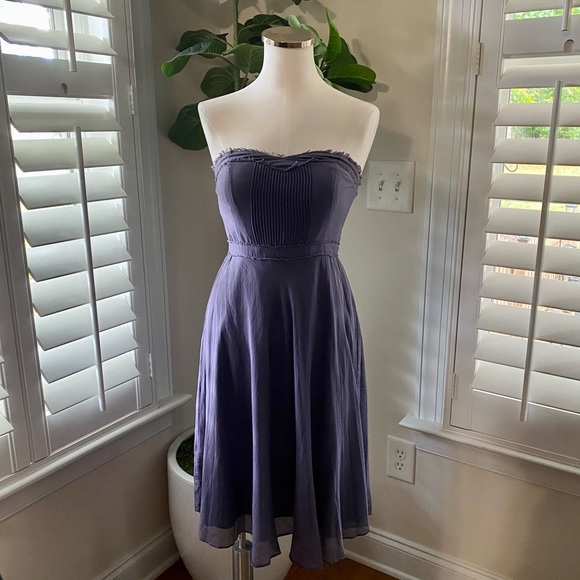 JCREW strapless dress size 2 purple - Picture 6 of 7
